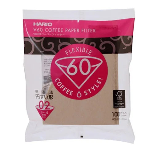 ハリオ V60ペーパーフィルター 02みさらし 1~4杯用【100枚入】